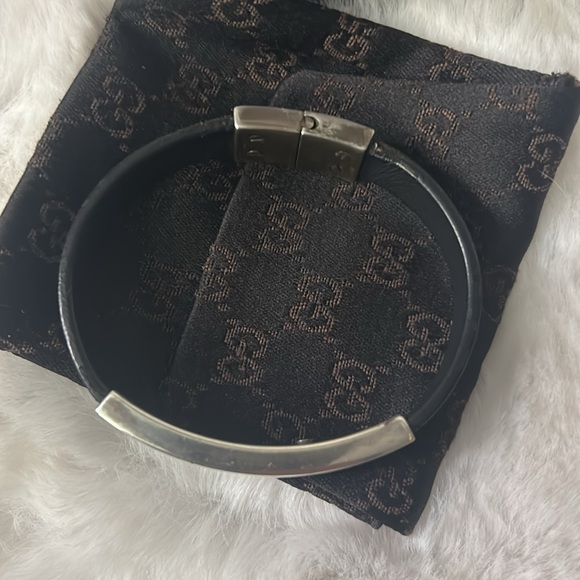 Gucci 925 silver and black leather bracelet with box and dust bag - Picture 5 of 16
